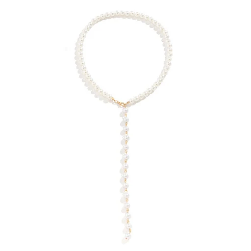 Title 15, Colar Longo com Tassel Simples de Contas Redond...