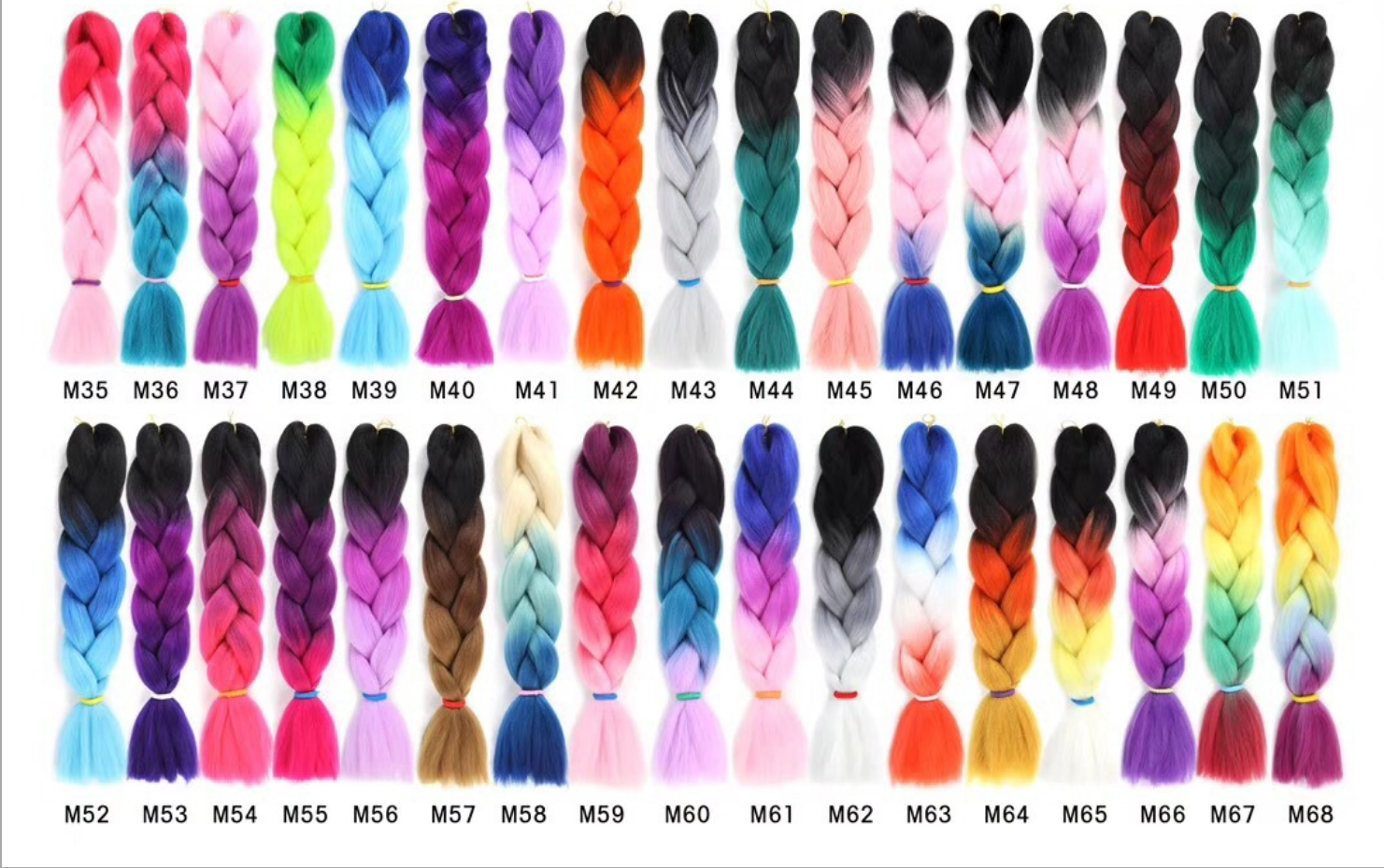Extensões de cabelo sintético colorido para tranças ombre 24 polegadas 100g. Cabelo para tranças com cores vibrantes e estilos duradouros. — foto 8
