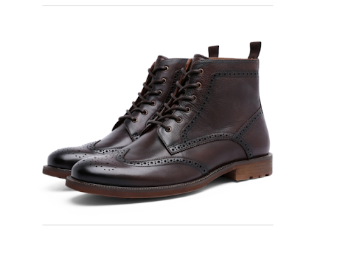 Title 8, Brock Carved Business British Style Mens Leath...