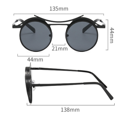 Title 1, Mens Fashion Retro Steampunk Round Frame Hollo...