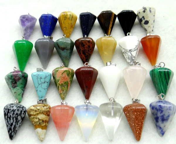 Pingente de cone hexagonal de ágata em pedra natural Elegância natural e estilo único. Adicione um toque especial ao seu visual diário. — foto 13