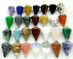 Pingente de cone hexagonal de ágata em pedra natural Elegância natural e estilo único. Adicione um toque especial ao seu visual diário. — foto 13