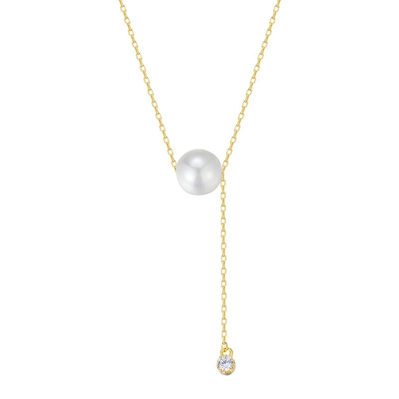 Colar com pingente de pérolas e borla em prata 925 para mulheres, um acessório elegante e charmoso para realçar seu visual. — foto 9