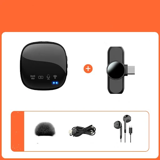 Title 2, Clip-on Wireless Microphone One Drag Two Blueto...