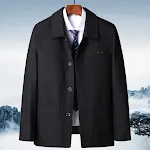 Herbst Herren Jacke Dünnschnitt Mantel Opa Kleidung. Frühling und Herbst Kleidung. Leichter und bequemer Herren Mantel für Übergangszeit. — foto 6