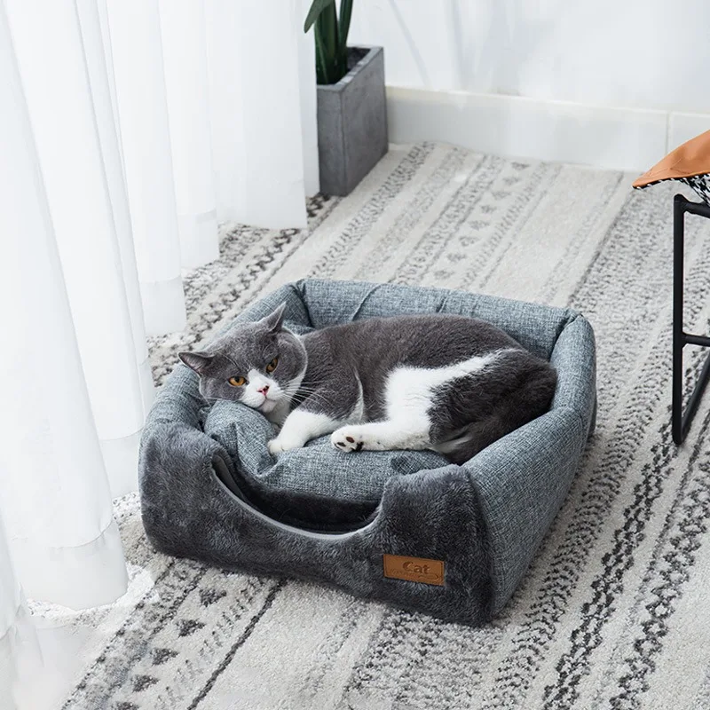 Title 5, New Triangle Cat Nest Closed Cat House Pet Nest...