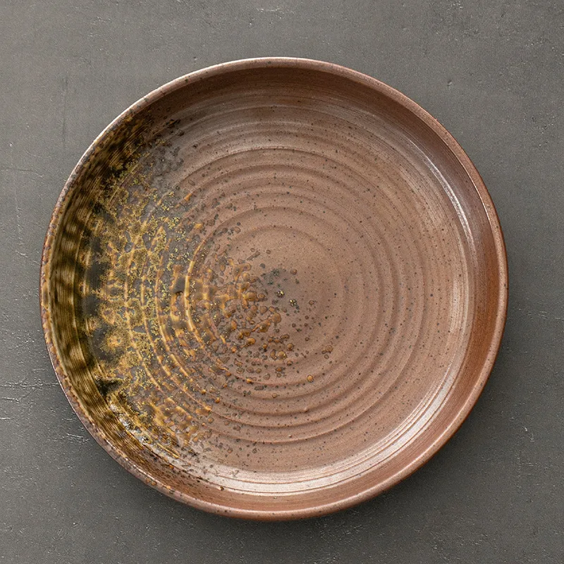 Retro Stoneware Plate Dish for Household Tableware. Durable ceramic tray for stylish serving and everyday use. A vintage — photo 10