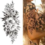 Adesivo de tatuagem pequeno de braço inteiro com totem colorido, arte corporal temporária, fácil aplicação e visual impactante. — foto 1