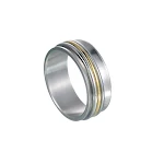 Anel de aço titânio rotativo com três cores e três anéis côncavos. Design elegante e moderno para homens e mulheres, ideal para uso diário. — foto 9