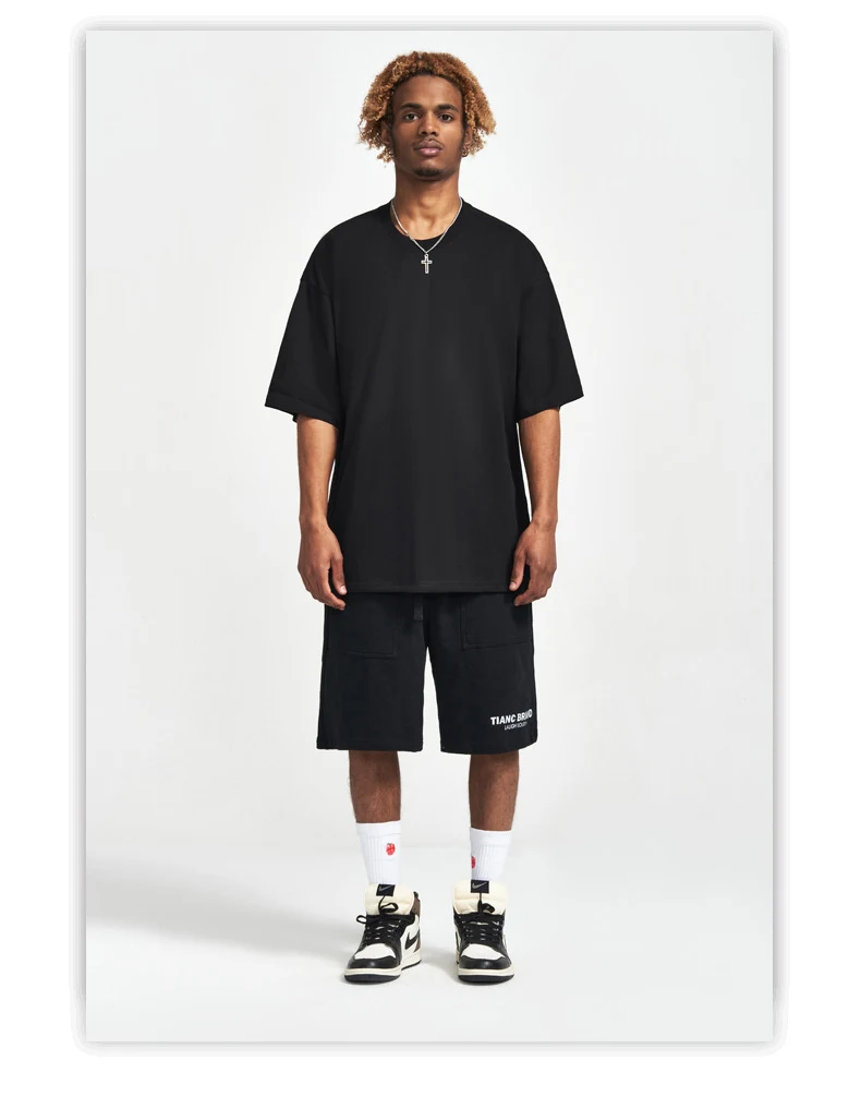 Title 3, 240g Double Yarn Cotton Short Sleeve Drop Shoul...