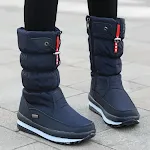 Botas de algodão grossas com veludo plus para o inverno, térmicas, cano médio, impermeáveis e antiderrapantes. Mantenha seus pés quentes e secos. — foto 11