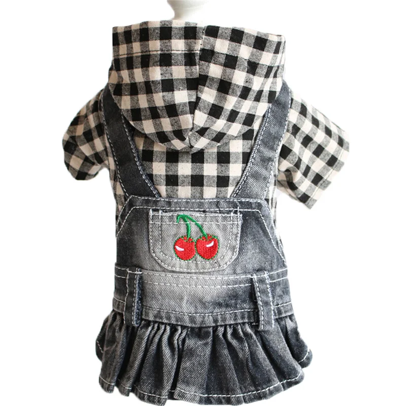 Spring and Autumn Winter Teddy Puppy Dog Plaid Embroidered Denim Skirt, a comfortable and adorable denim skirt for your — photo 5