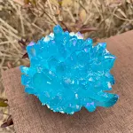 Ornamento da Scrivania Degaussing Cluster di Cristallo Bianco Naturale Blu Elettroplaccato per ridurre l'EMF e decorare la tua postazione — foto 5