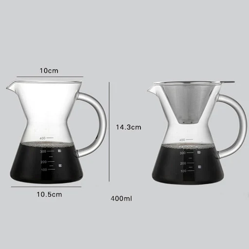 Title 2, 400ml Glass Hand Coffee Maker for brewing delic...