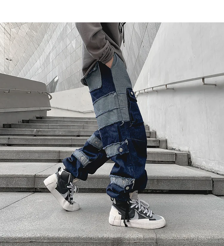 Title 2, Fringed Patch Lounge Pants Jeans Wide Leg for u...