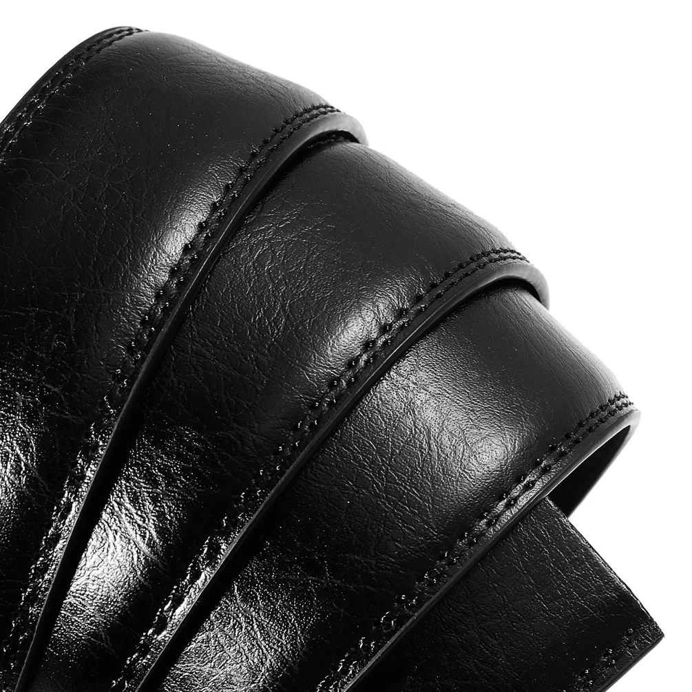 Title 5, Mens Belt Strips with Automatic Buckle Cowhide...