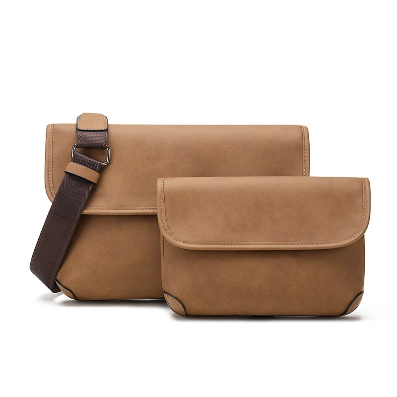 Bolso bandolera retro de moda mate para hombre con contraste de color Ideal para uso diario, estilo y funcionalidad combinados — foto 23