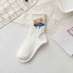 Calcetines Calcetines De Tubo Con Patrón De Dibujos Animados Grises Femeninos — foto 3