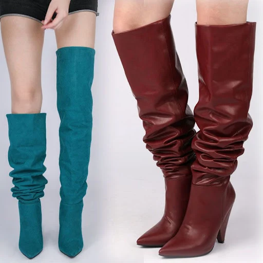 Title 8, Womens over-the-knee boots with pointed toe, p...