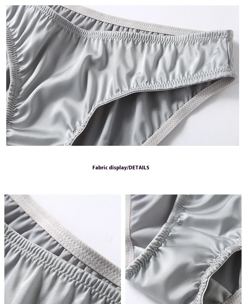 Solid Color Thin Silk Breathable Briefs for Men, offering lightweight comfort and breathability for everyday wear, feel — photo 26