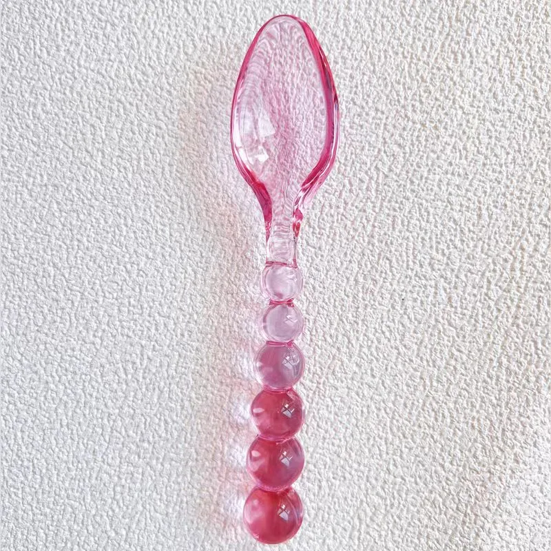 Mid-ancient American Glass Beads Pastry Glass Tableware Spoon Fork. Serve desserts with elegance and style using this be — photo 1