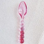 Mid-ancient American Glass Beads Pastry Glass Tableware Spoon Fork. Serve desserts with elegance and style using this be — photo 1