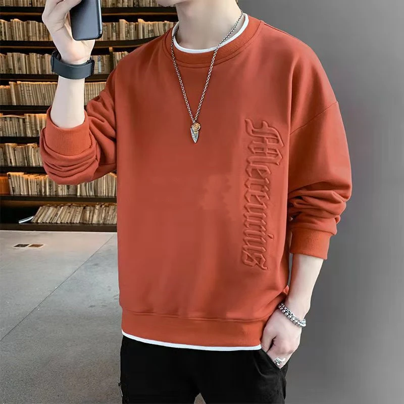 Title 2, Thin Mens Sweater T-shirt Round Neck Bottom Sh...