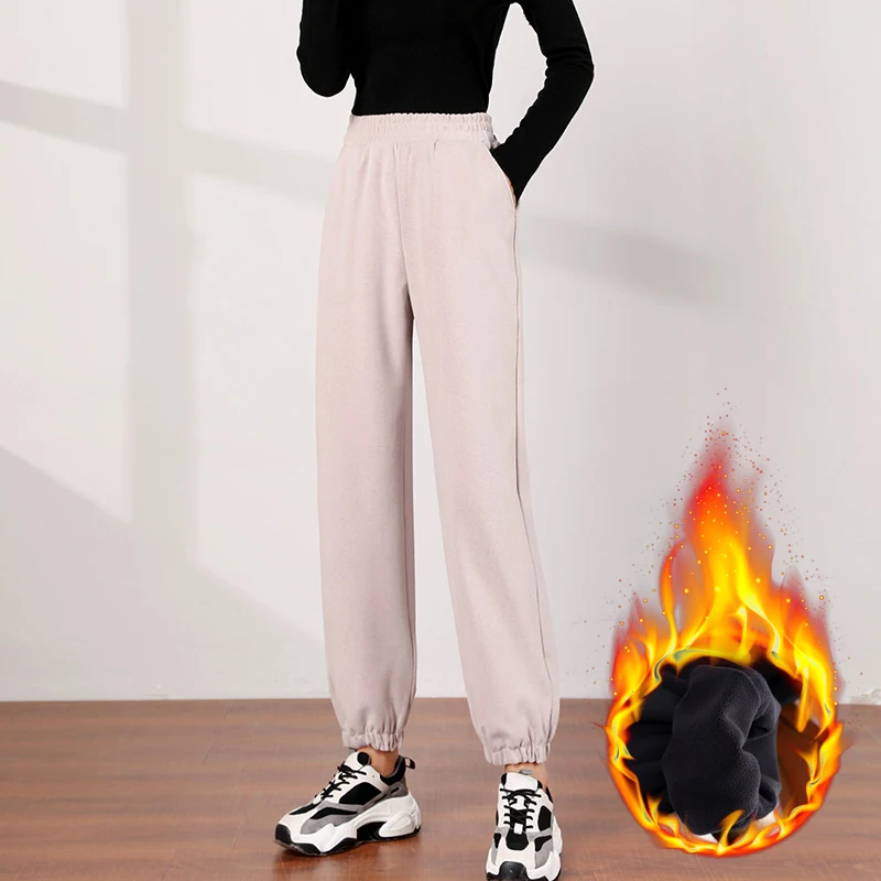 Women's Gray Sweatpants Loose-Fitting with Feet — photo 6