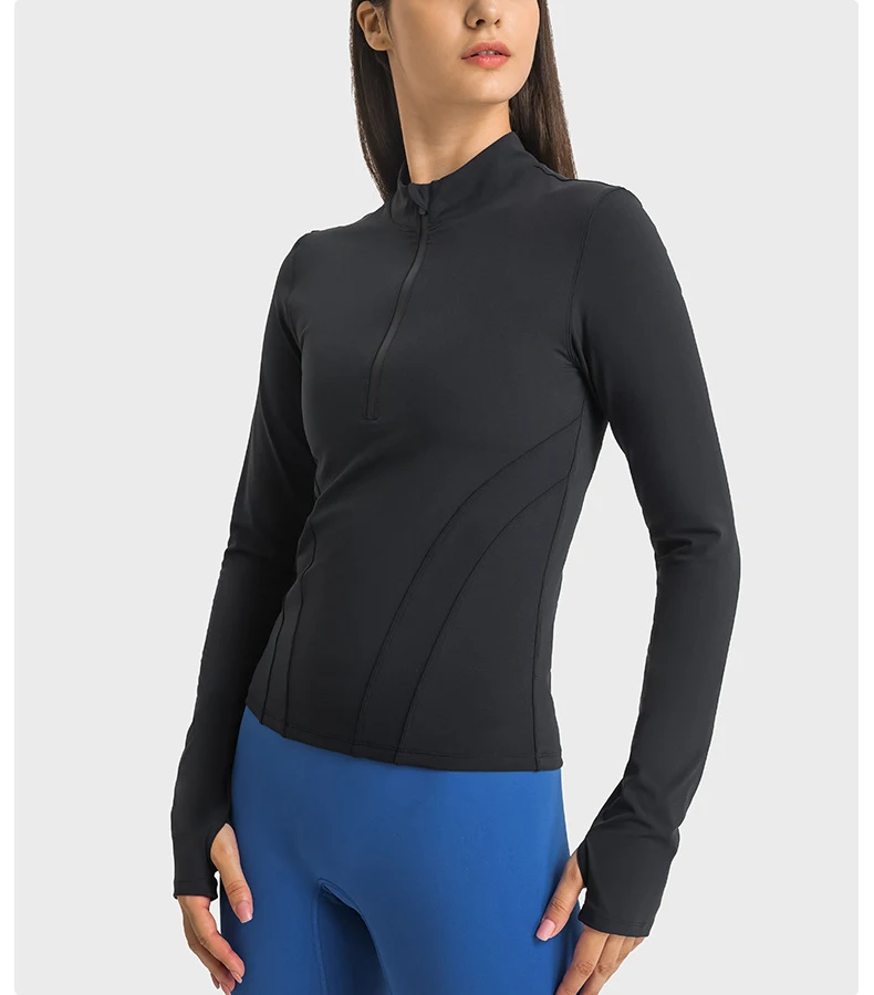 Title 24, Double-sided Nylon Half Zipped Stand Collar Yog...
