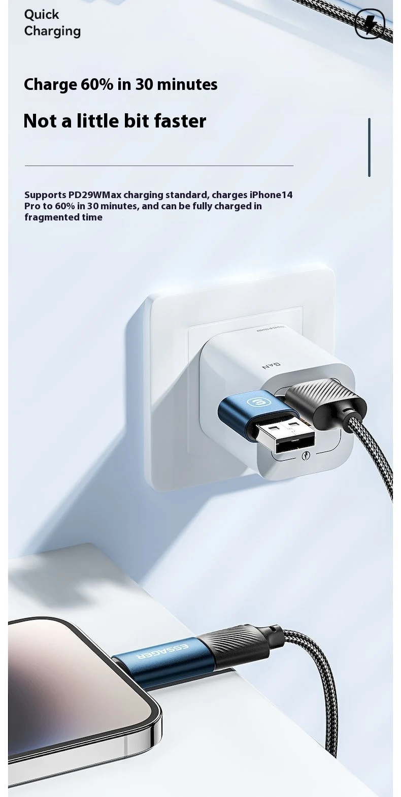 Title 3, PD 65W Charging Data Cable Fast charging and ef...