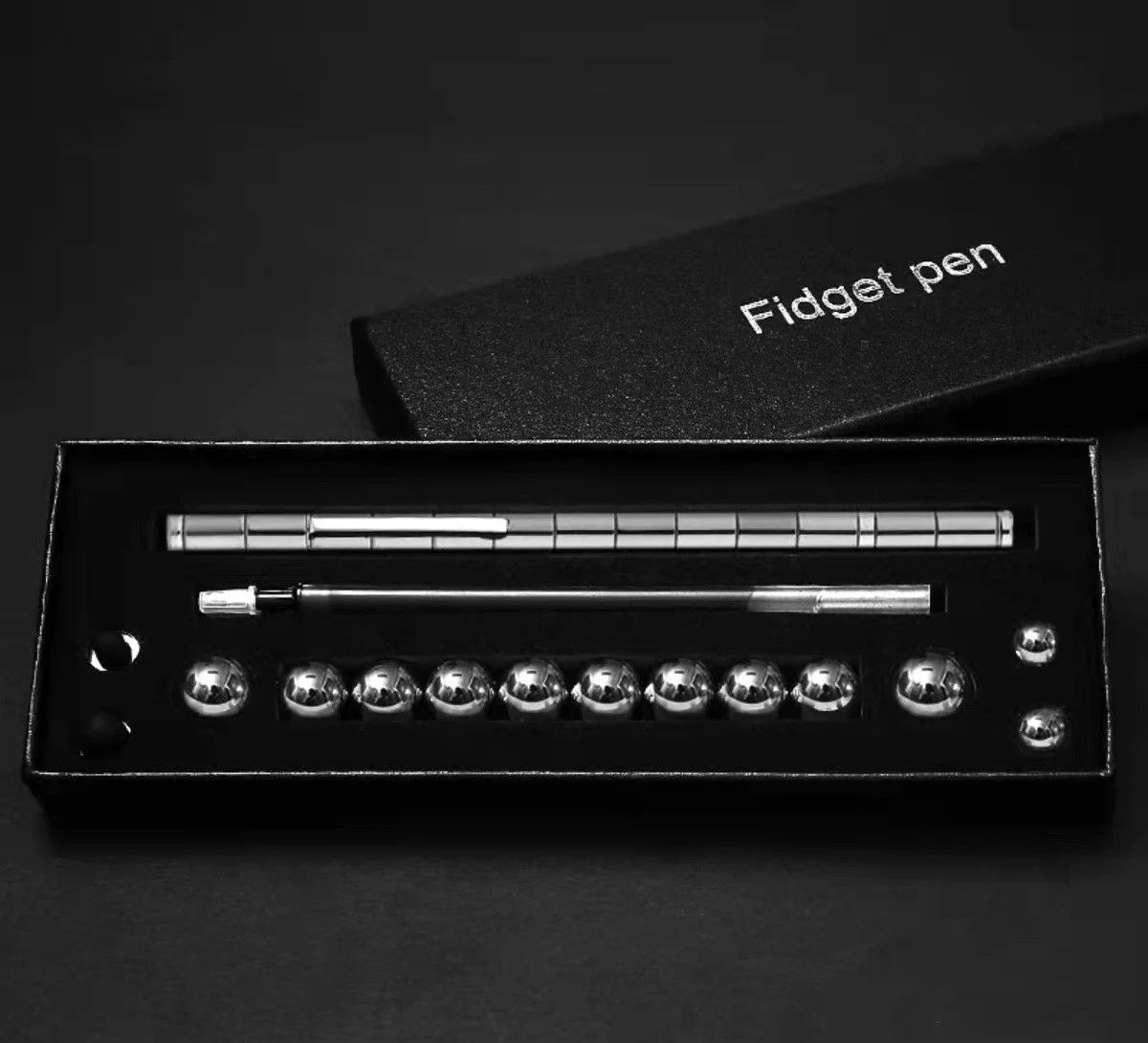 Pluma Polar Magnética Modular Metálica – Juguete Antiestrés Fidget para Enfoque, Pensamiento, y Tocar. Tinta Borrable para Relajarse. — foto 17