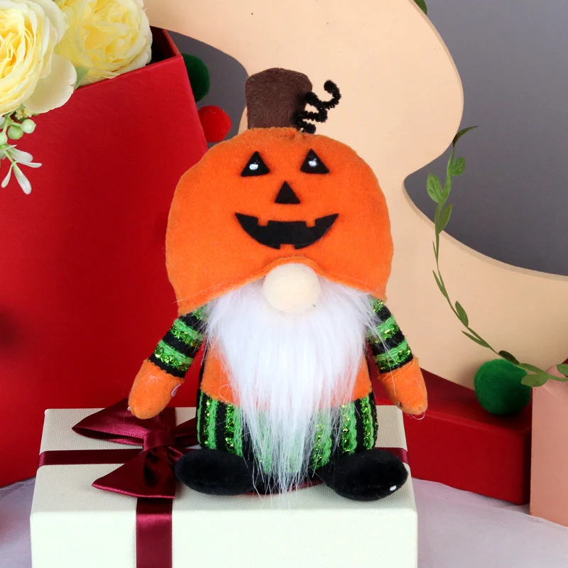 Boneco de Velho Sem Rosto Abóbora Fantasma Gato Preto Enfeite Halloween Decoração Festa Divertida Presente Criativo Ideal para Festas Temáticas — foto 6