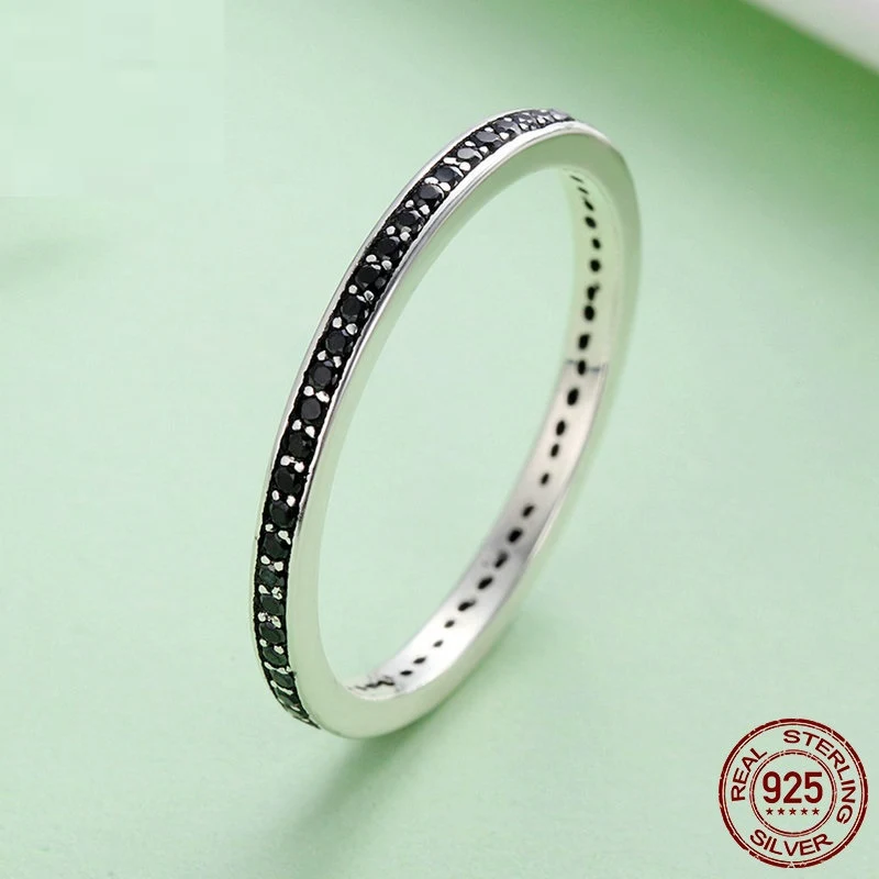 Title 4, Anel feminino de prata esterlina S925 com zircô...