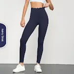Peach High Top Sports Leggings for Running Yoga, featuring a hip-enhancing design for comfort and support during your wo — photo 9