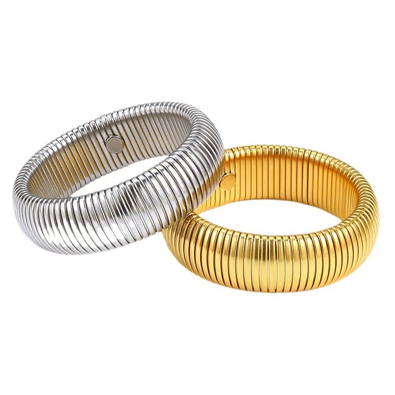 Pulseira Europeia e Americana Aço Titânio Não Desbota Retrátil Elástica de Alta Qualidade, Joia Elegante e Durável — foto 7