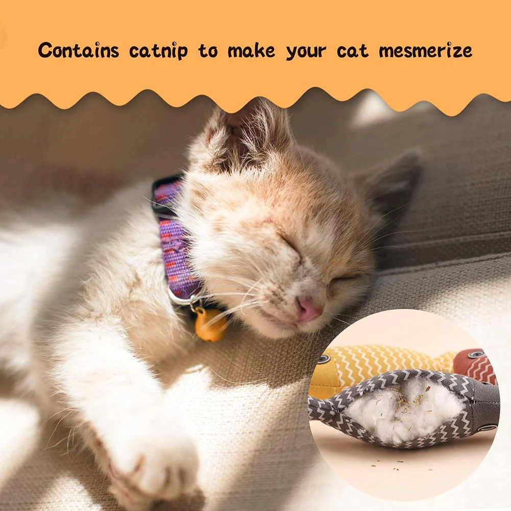 Title 13, Soft Simulation Fish Cat Toys with Natural Catn...