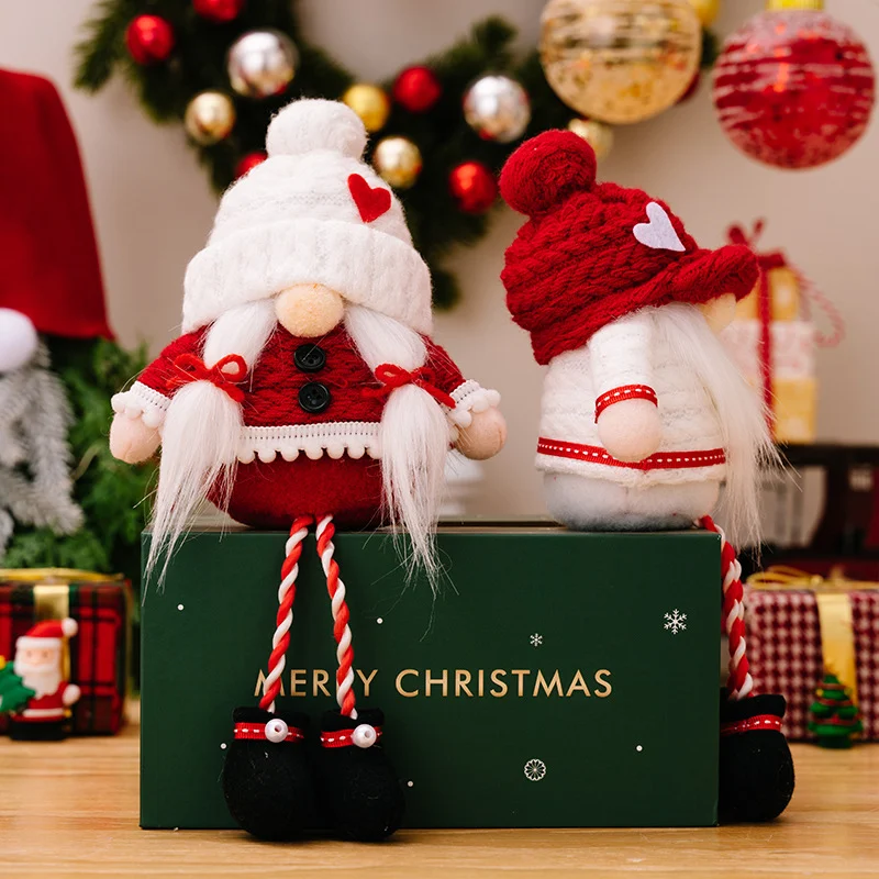 Enfeites de Natal Boneca Sem Rosto Pernas Penduradas Amor Decoração Festiva Presente Ideal Celebração Amada Espírito Natalino — foto 17