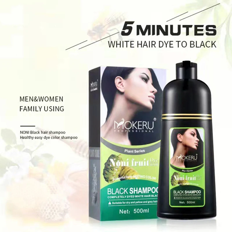 Tinta de Cabelo Preta Natural Orgânica Rápida 5 Minutos Noni Shampoo Coloração Cobre Cabelos Brancos Fácil e Prático — foto 8