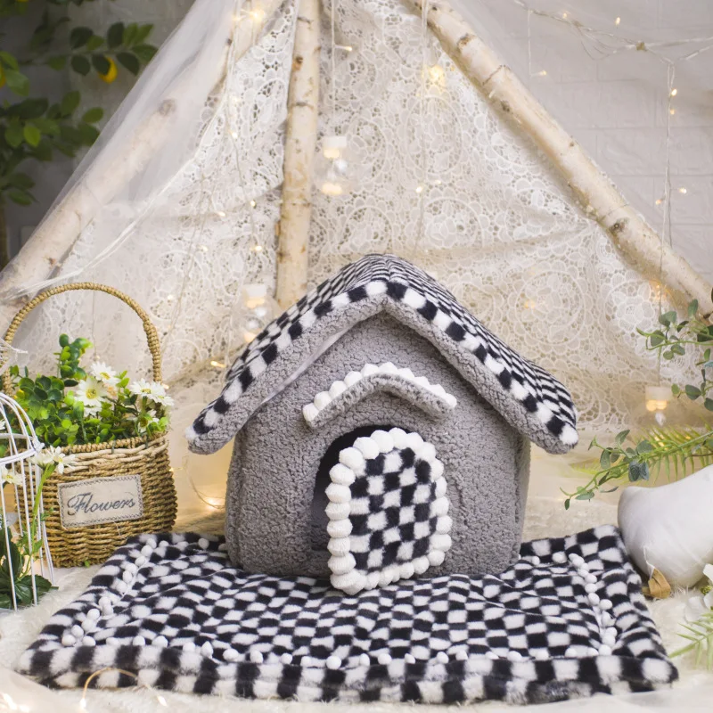 Title 6, Winter Warm Kennel for Small Dog Teddy, Four Se...