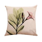 New modern and simple ink painting flower linen hug pillowcase, tulip pillow cushion cover, fashionable home decor. — photo 7