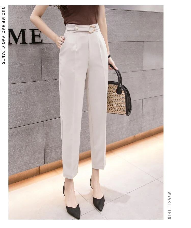 Title 9, Womens Spring New High-Waist Slim Straight-leg...
