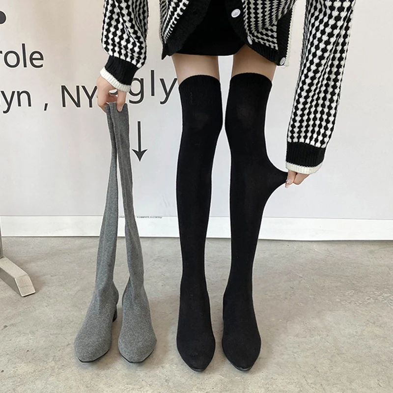Title 1, Womens Fashion Thick Heel Stretch Sock Boots S...