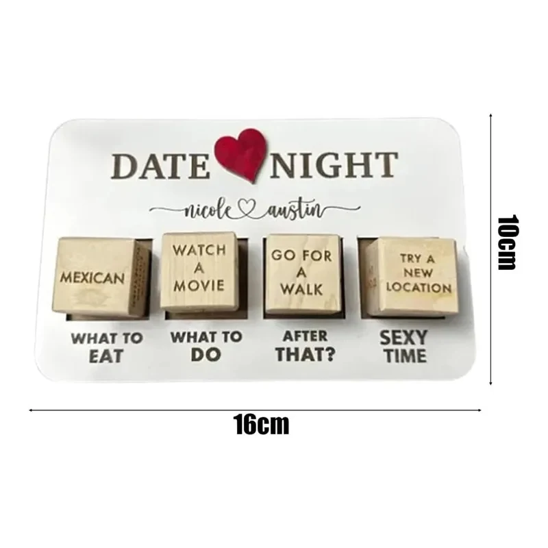 Title 4, Wooden Date Night Dice Romantic Couples Date Ni...