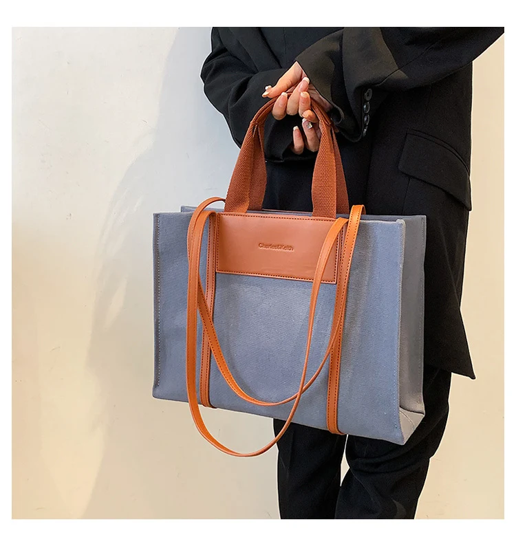 Title 5, New Shopping Simple Canvas Shoulder Bag, a ligh...