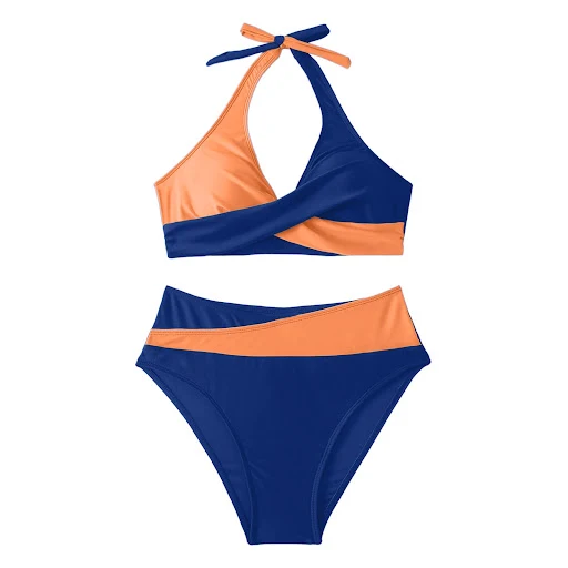 Title 15, Multicolor split stitching swimsuit perfect for...