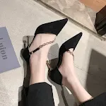 Suede rhinestone pointed sandals stiletto heels Elevate your style with these elegant heels, perfect for a night out, ad — photo 5