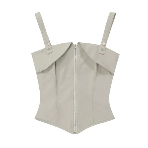 Title 8, Womens Irregular Slim-fit Zipper Vest