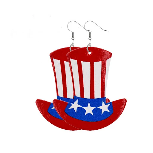 Title 2, Pendientes de cuero con bandera americana para ...