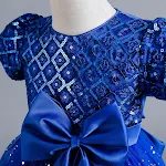Vestido de princesa infantil com lantejoulas e saia de armação, perfeito para apresentações e danças. Deixe sua pequena brilhar. — foto 20