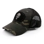Boné de beisebol camuflado caveira tático militar para esportes ao ar livre Chapéu de velcro, tela e aba solar perfeito para sol e atividades — foto 20